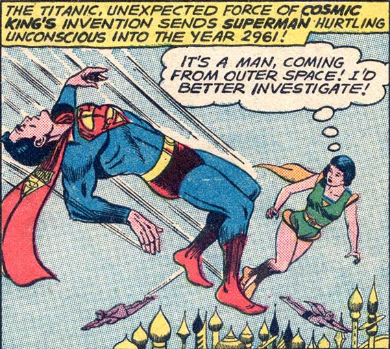 Superman is flung into an alternate future