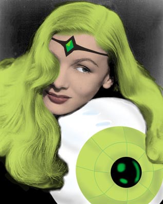 Veronica Lake as the Emerald Empress